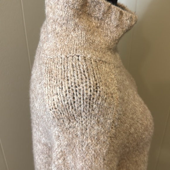 Anthropologie Moth Womens Sweater Beige Yellow Trim Turtleneck Acrylic Wool XS - Picture 6 of 10